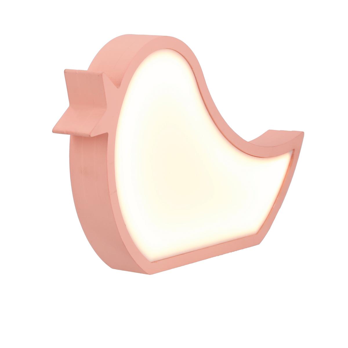 Kindertischleuchte 41-10612 Bird - Pink, Basics, Holzwerkstoff/Kunststoff (33.5/3,5/19,5cm)