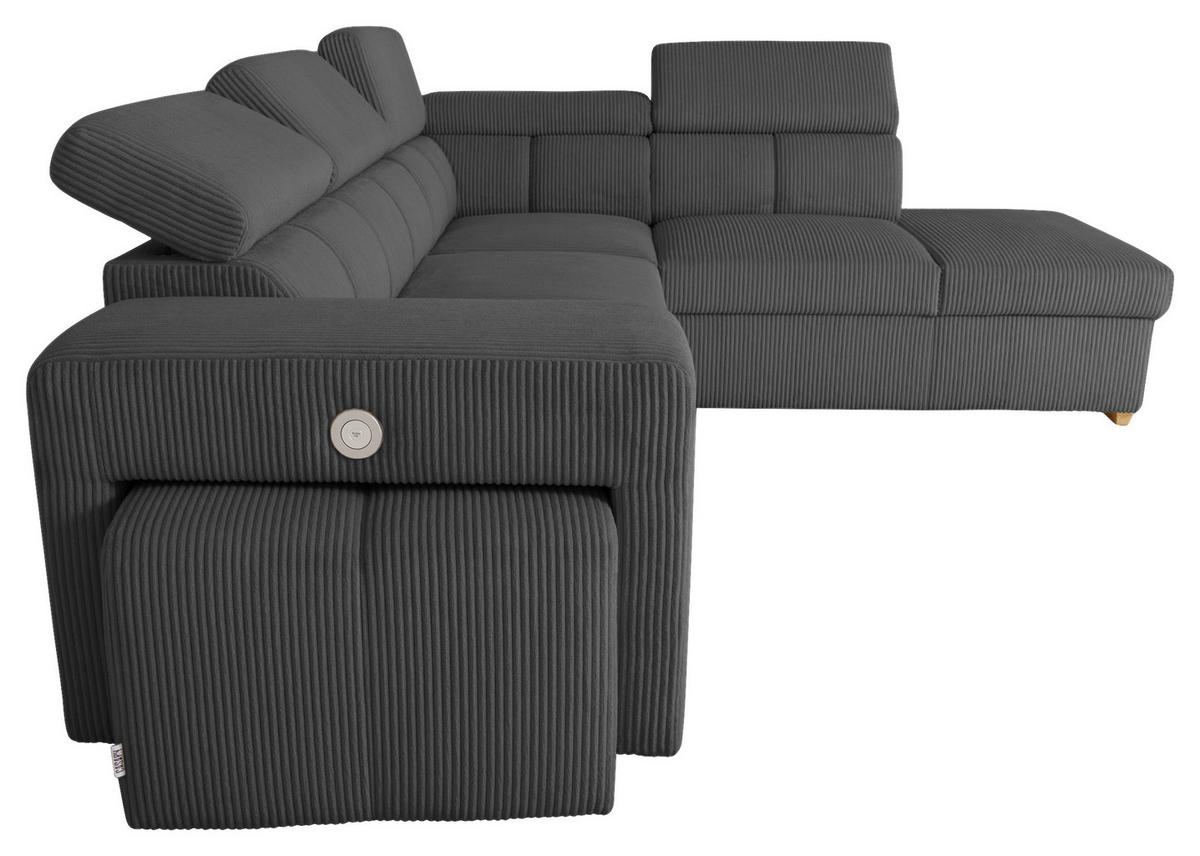 Ecksofa Sirius L anthrazit, 267x218cm - Eichefarben/Anthrazit, KONVENTIONELL, Holz/Holzwerkstoff (267/218cm)
