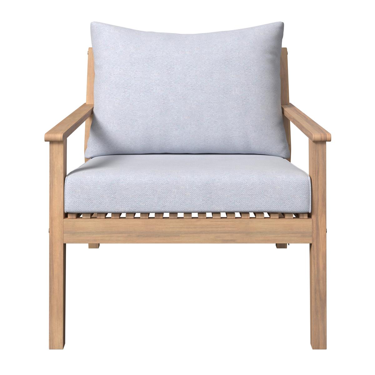 Loungegarnitur Dublin - Grau/Akaziefarben, MODERN, Holz/Kunststoff (90/60/55cm) - Beldano