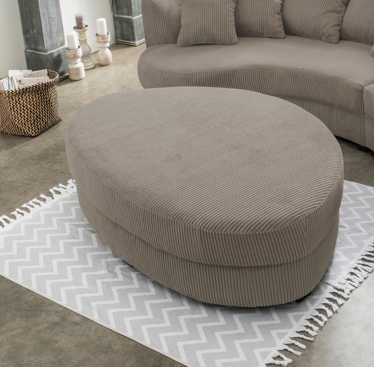 Wohnlandschaft Limoncello Graubraun S: 160x300 cm - Graubraun/Schwarz, Design, Textil (160/300cm) - Livetastic