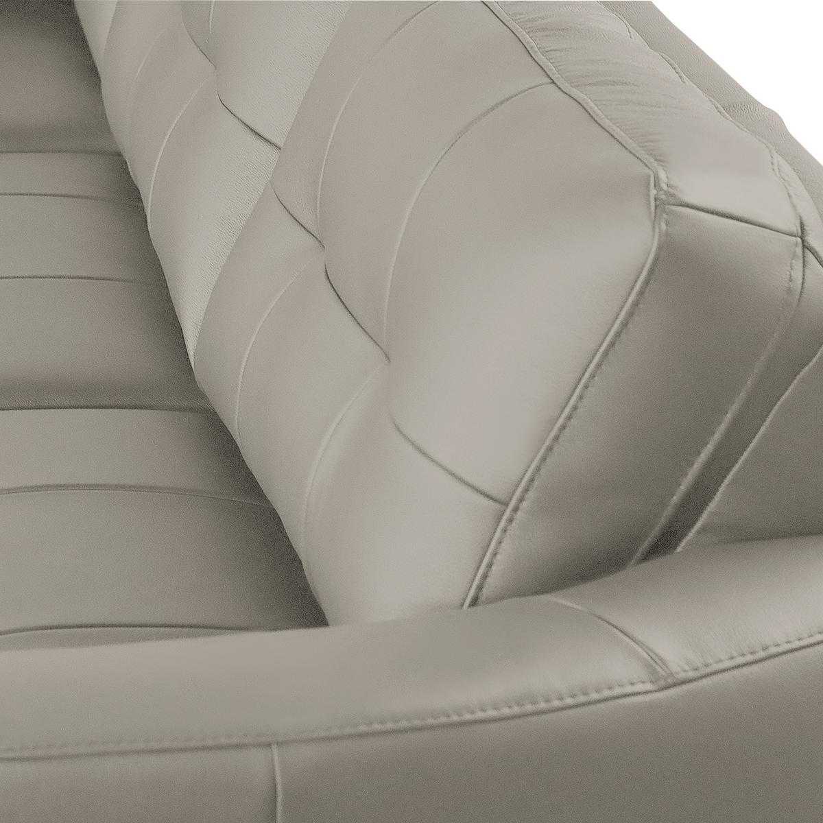 Ecksofa Nordic Plantinfarben S: 190x236 cm - Platinfarben/Buchefarben, Design, Leder/Textil (190/236cm) - Livetastic