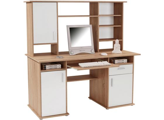 Písací Stôl Thema 2 - biela/dub sonoma, Moderný, kompozitné drevo/plast (160/153,4cm) Písací Stôl Thema 2 - biela/dub sonoma, Moderný, kompozitné drevo/plast (160/153,4cm)