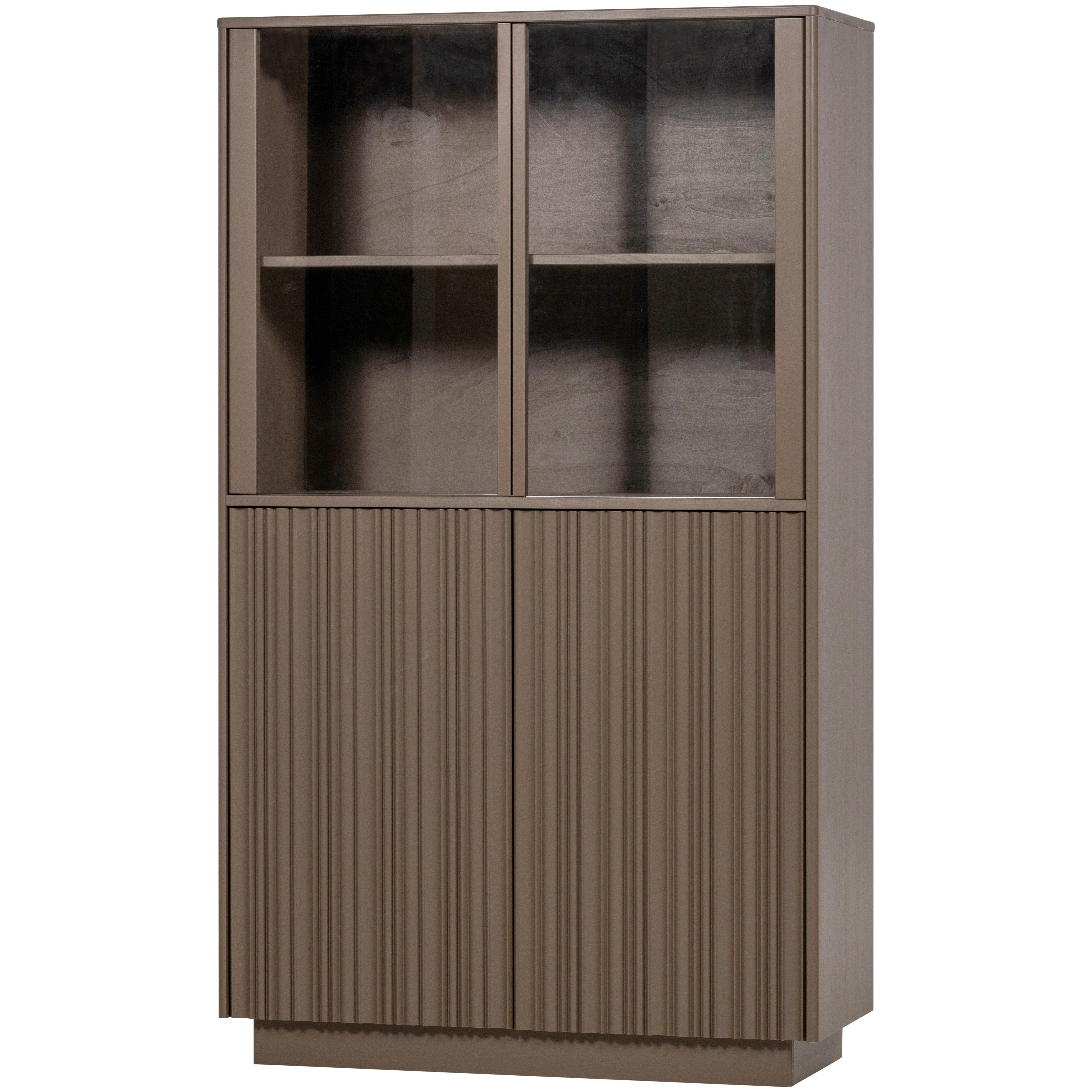 Vitrine Nova Braun B: 67 cm - Braun, Design, Glas/Holz (67/215/40cm) - Livetastic