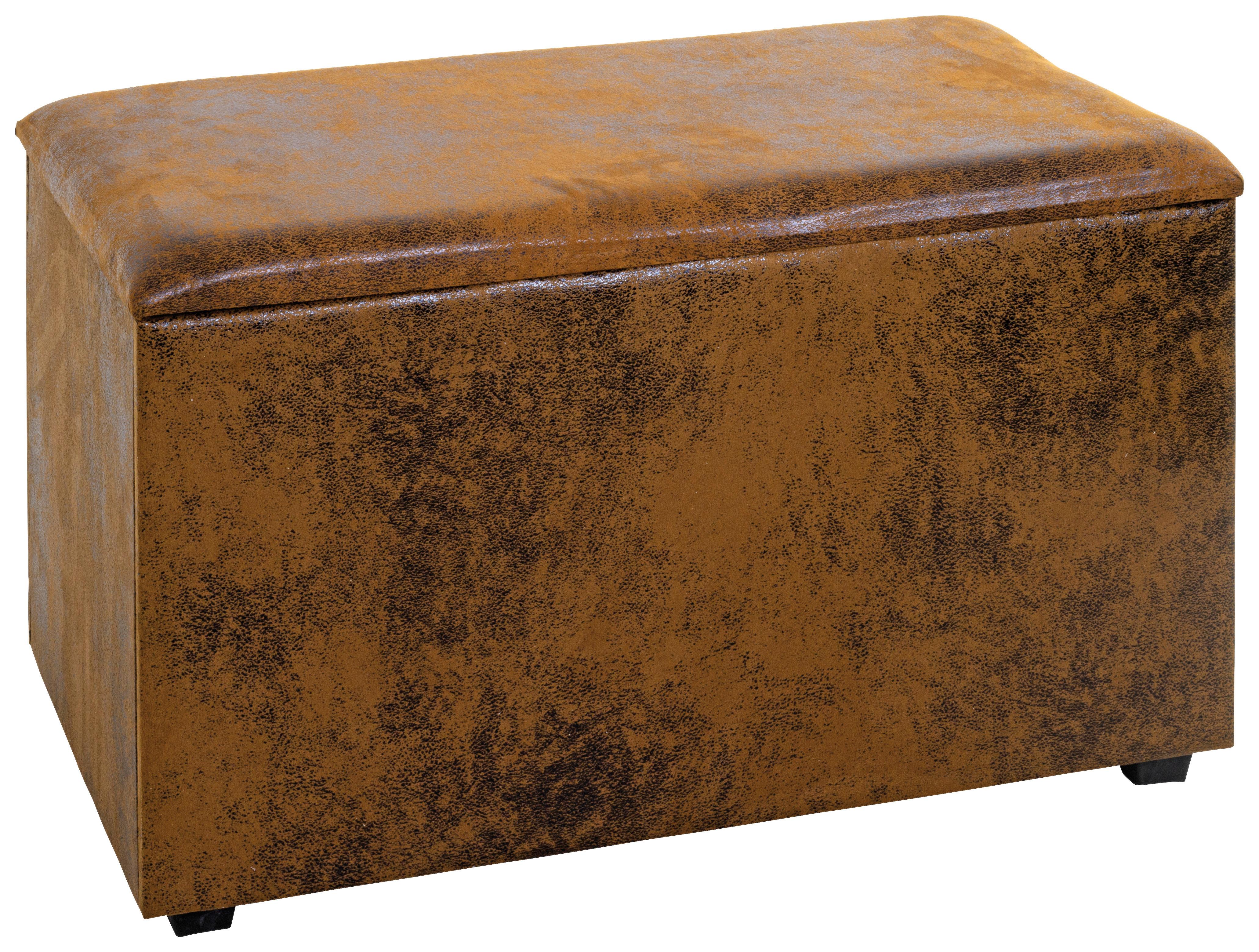 Braune Truhenbank im Vintage-Stil