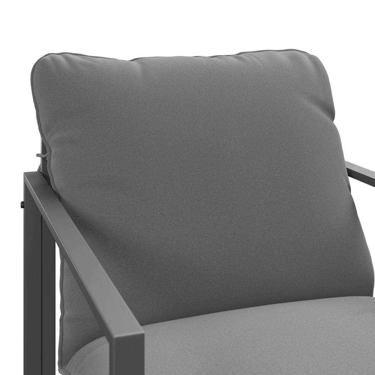 Loungegarnitur Göteborg *ph* - Dunkelgrau/Schwarz, MODERN, Glas/Textil (114/67/70cm) - Beldano