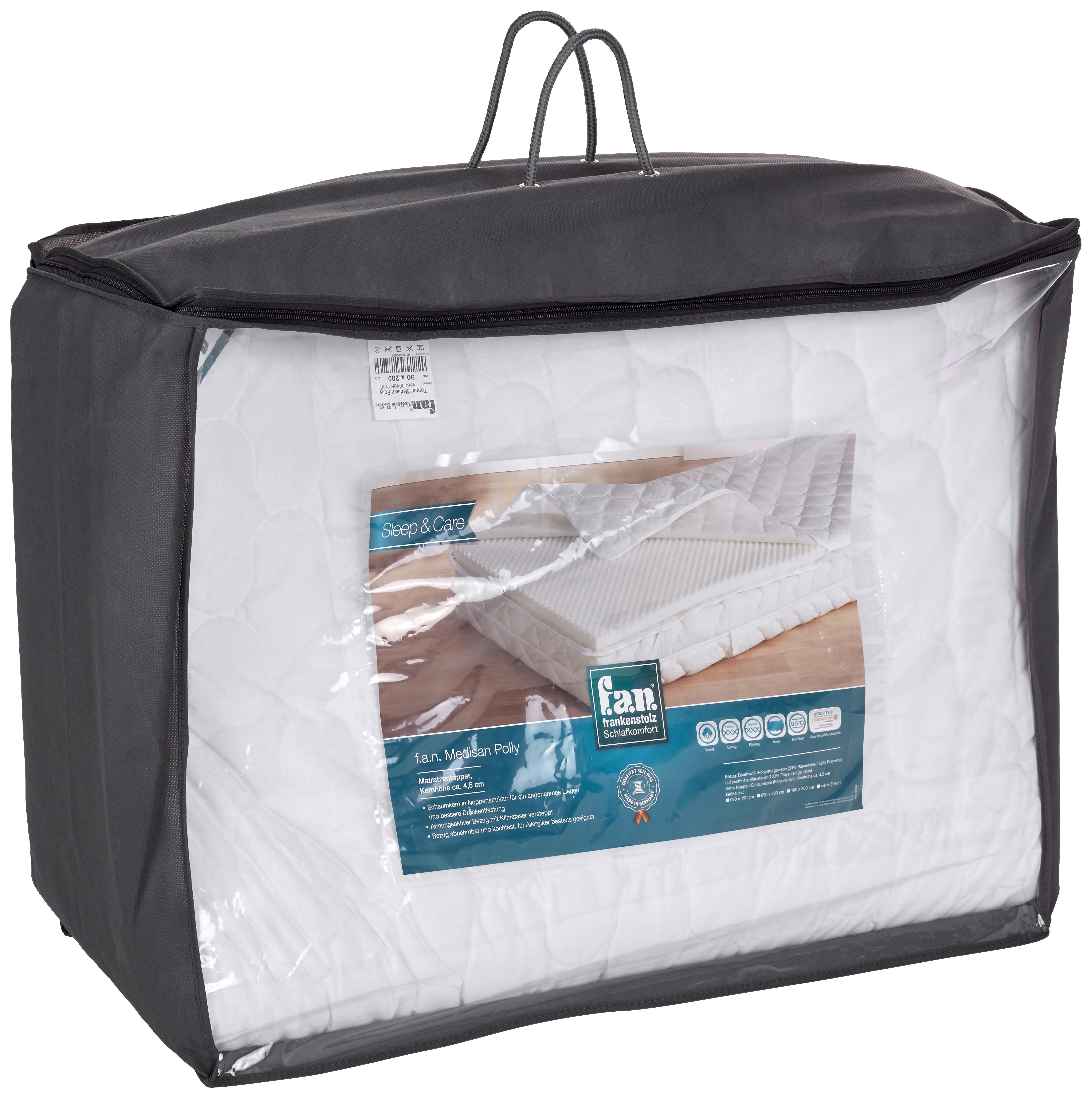 Topper Medisan Polly 90x200 Polyurethanschaumkern 7 Zonen - Weiß, MODERN, Textil (90/200cm) - FAN