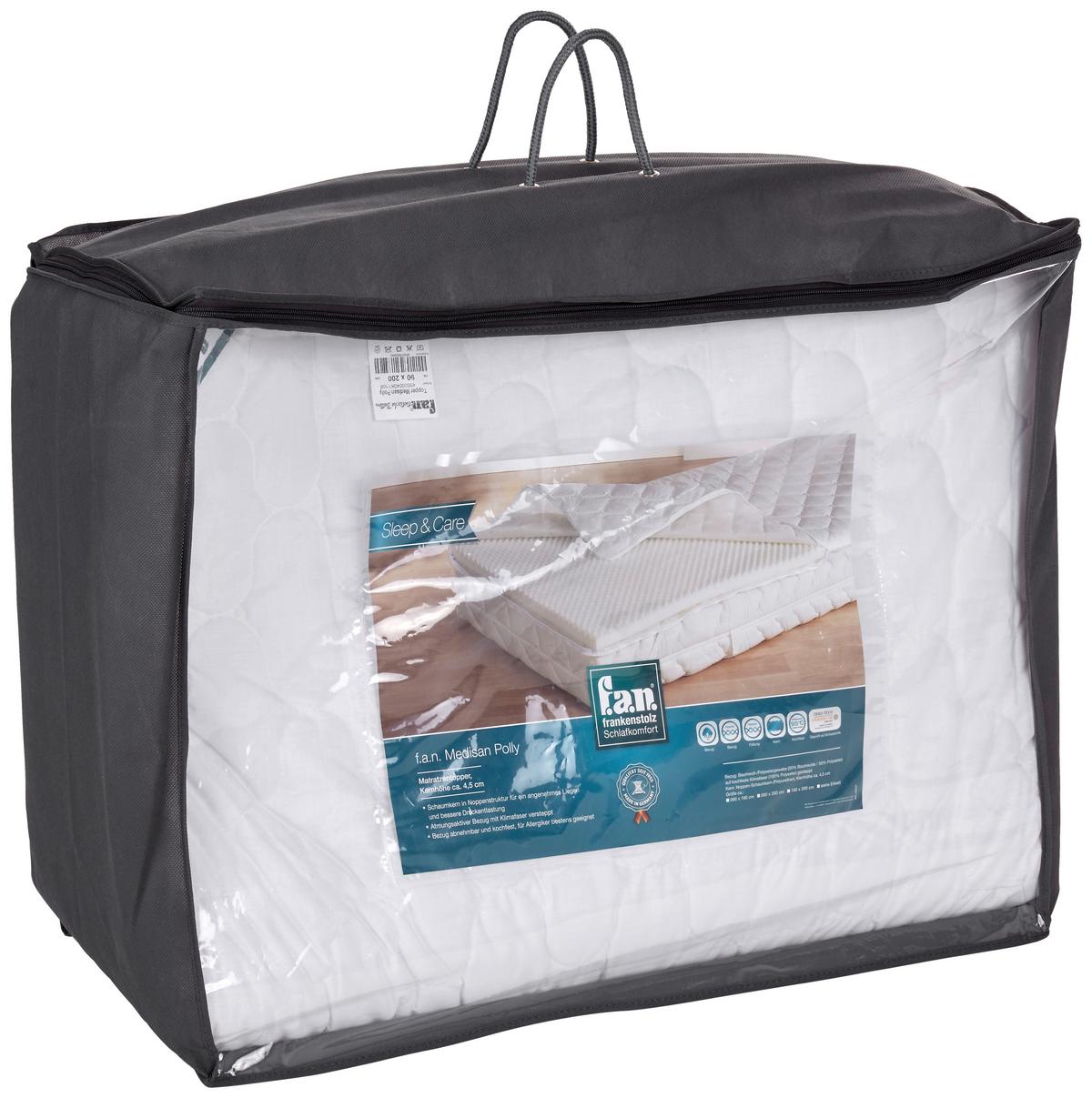 Topper Medisan Polly 140x200 Polyurethanschaumkern 7 Zonen - Weiß, MODERN, Textil (140/200cm) - FAN