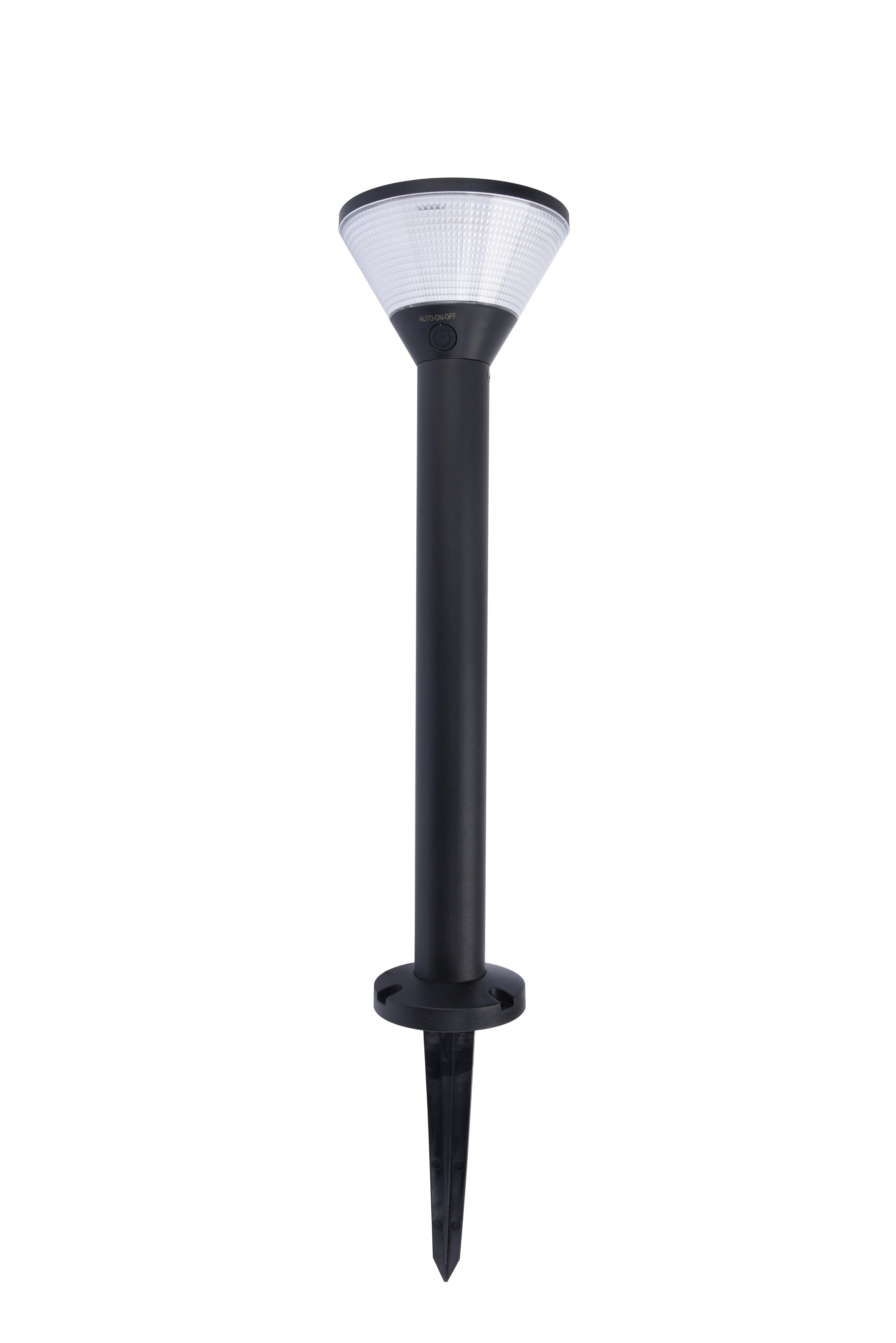 Solarleuchte Karlo Weiß Schwarz D: 13 Cm - Schwarz/Weiß, Basics, Kunststoff/Metall (13/45cm)