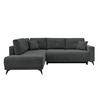 Rohová sedačka TEXAS, levá, antracitová - černá/antracitová, Konvenční, dřevo (203/259cm) - Based