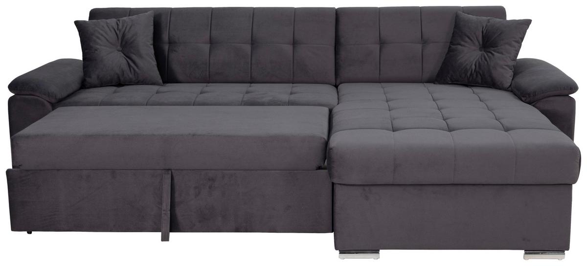 Ecksofa Bali Grau, 208x120cm - Grau, Trend, Textil (257/167cm) - Livetastic