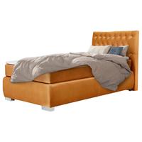 Boxspringbett Rumba inkl. Matratze 90x200 - Platinfarben/Gelb, Basics, Textil (90/200cm) - Livetastic