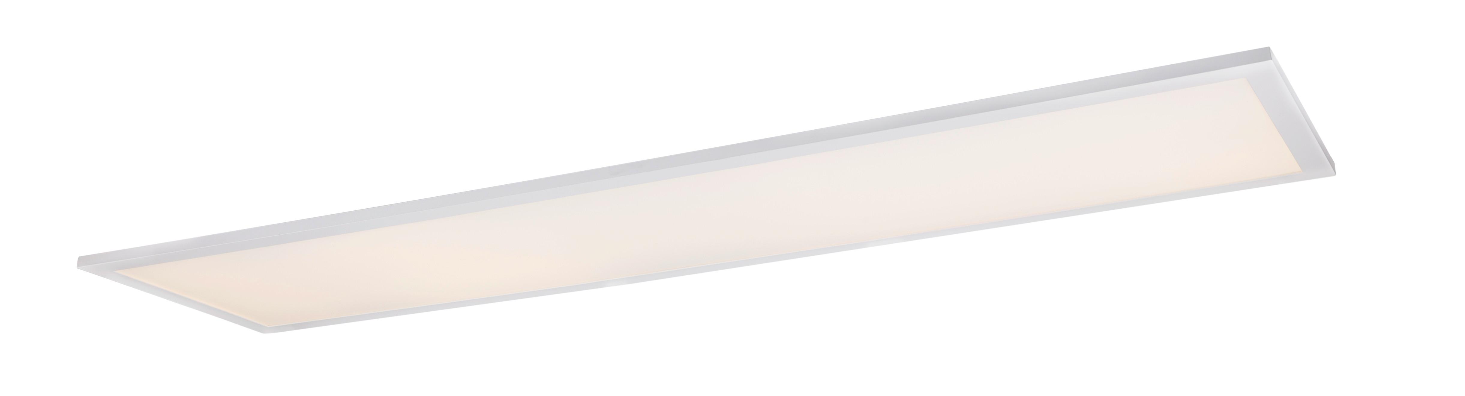 LED-Deckenleuchte Rosi L: 120 cm - Opal/Weiß, Basics, Kunststoff/Metall (120/30/5,5cm) - Globo
