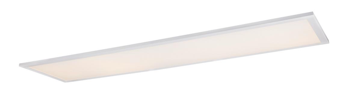 LED-Deckenleuchte Rosi L: 120 cm - Opal/Weiß, Basics, Kunststoff/Metall (120/30/5,5cm) - Globo