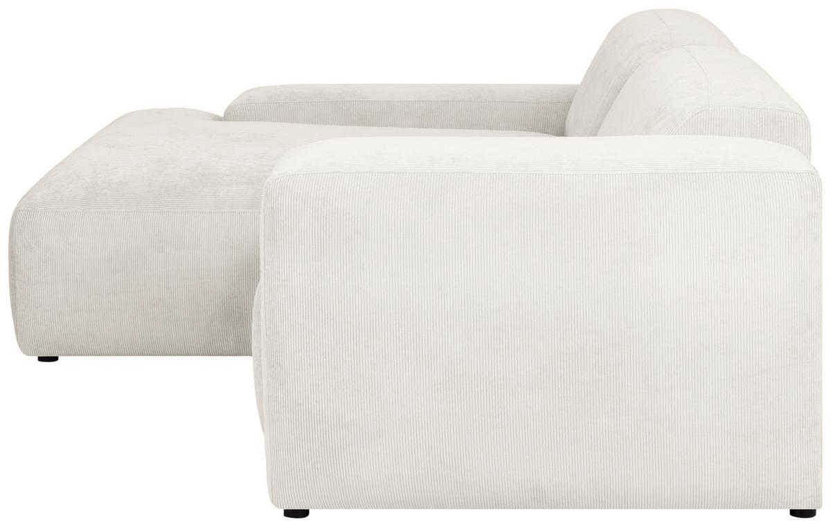 Ecksofa Hannah Creme 170x252 Cm - Creme/Schwarz, Design, Textil (170/252cm) - MID.YOU