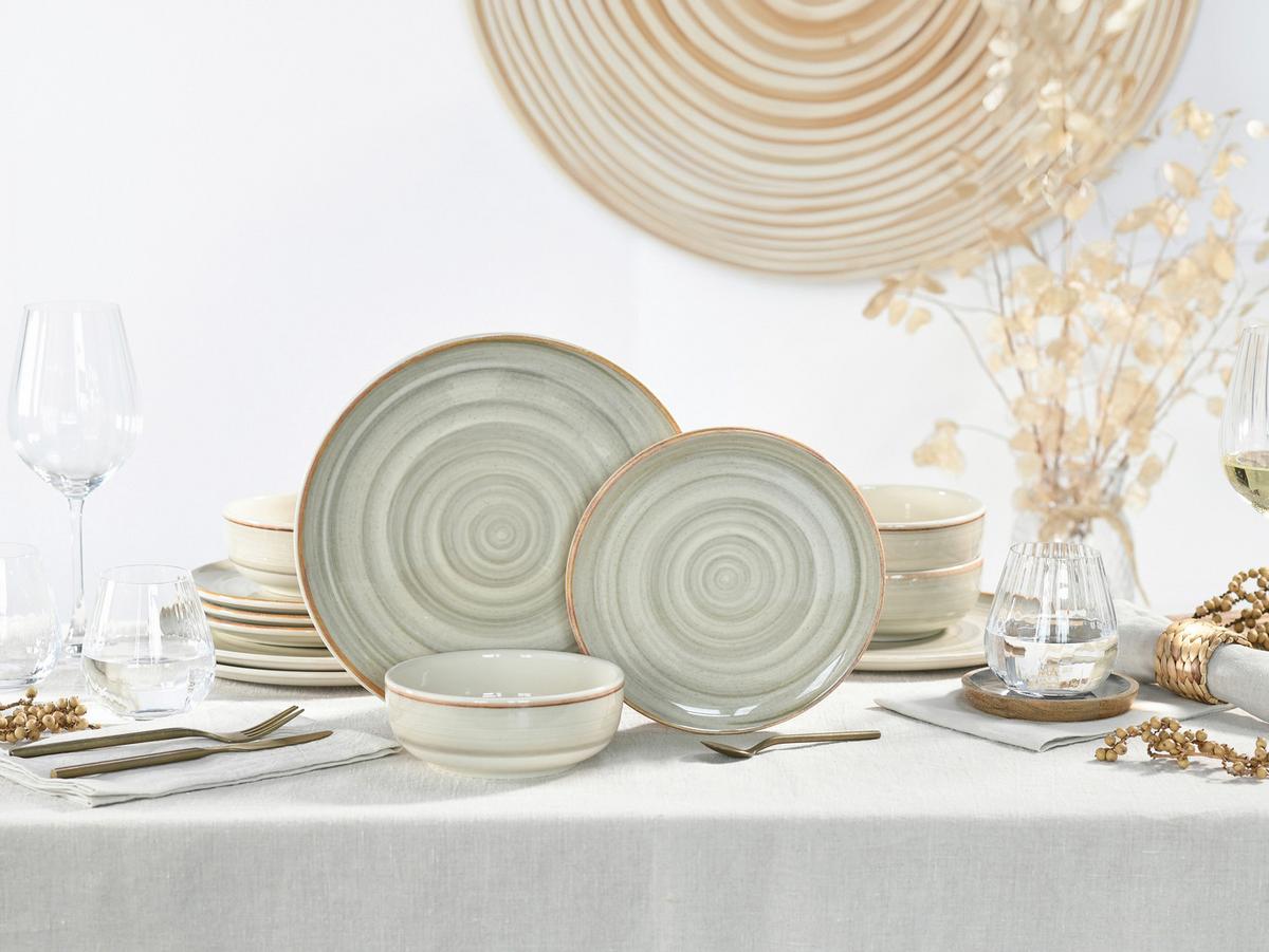 Kombiservice Caoba Steingut Creme/Sandfarben 12 -Teilig. - Sandfarben/Creme, Basics, Keramik - Creatable