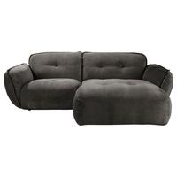 Ecksofa Fluffy Anthrazit S: 269x184 Cm - Anthrazit/Schwarz, MODERN, Textil (269/184cm) - Trendmanufaktur