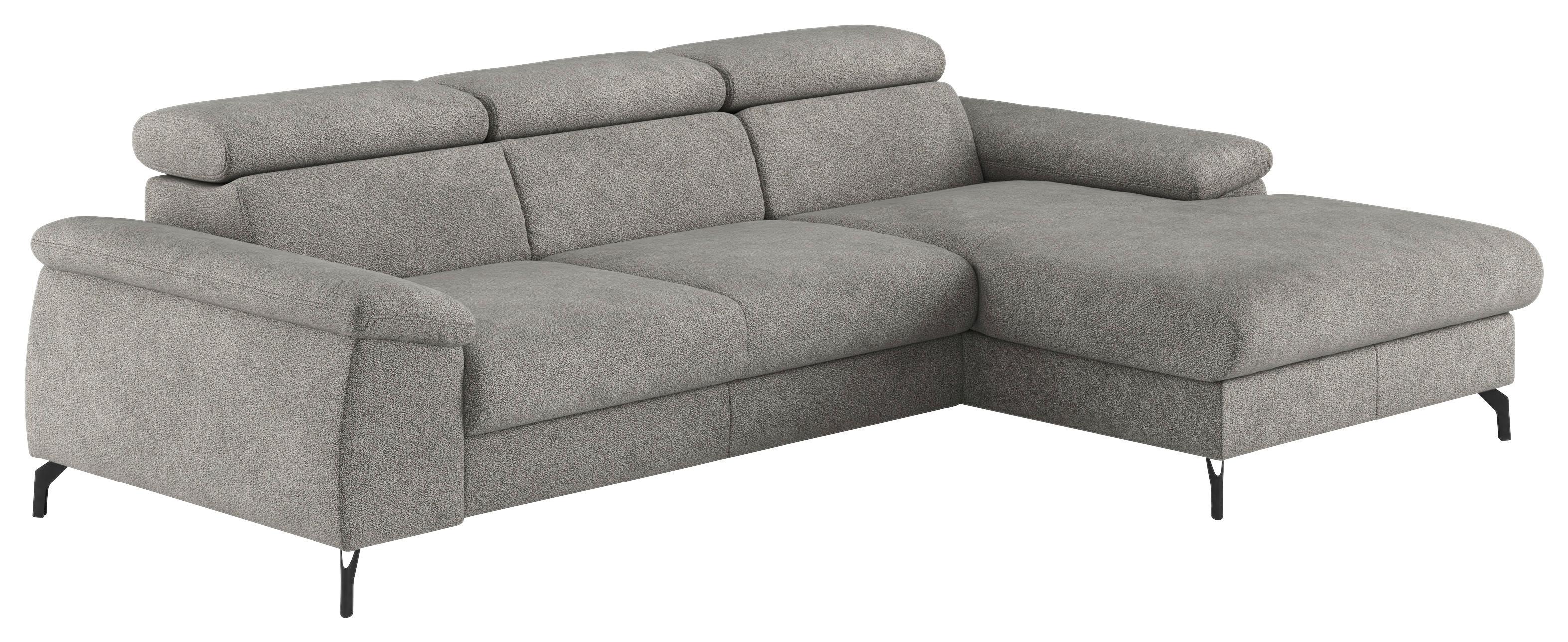 Ecksofa Kitty Hellgrau S. 244x166 Cm - Hellgrau/Schwarz, Design, Textil (244/166cm) - Livetastic