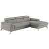 Ecksofa Kitty Hellgrau S. 244x166 Cm - Hellgrau/Schwarz, Design, Textil (244/166cm) - Livetastic