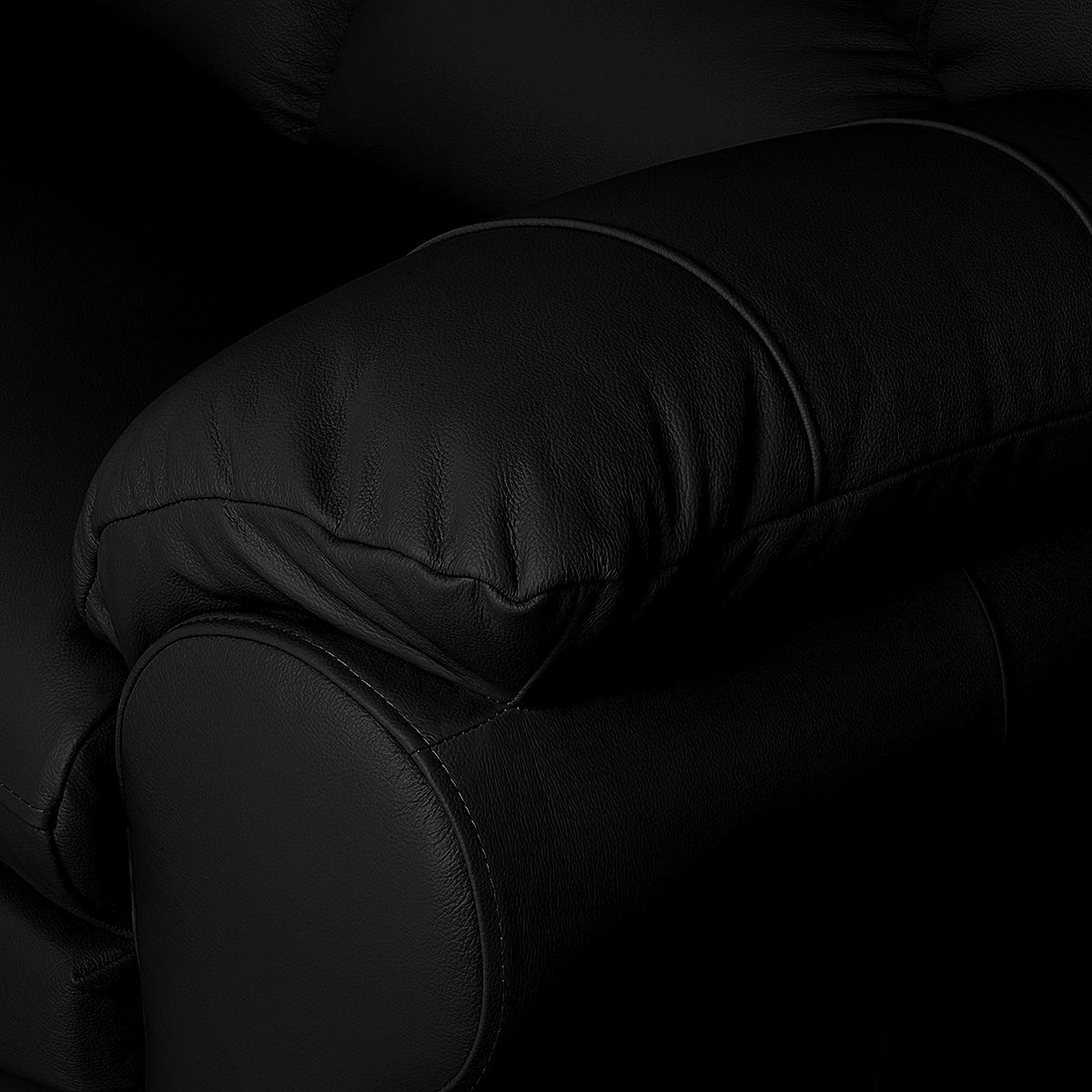 Schlafsofa Oslo Schwarz B: 205 cm - Schwarz, Design, Leder (205/92/85cm) - Livetastic