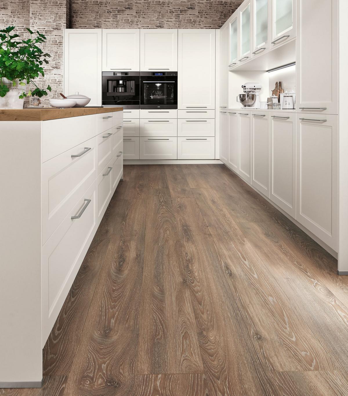 Einbauküche Columbia Frei Planbar Landhausstil - Eichefarben/Weiß, MODERN, Holzwerkstoff - Vertico