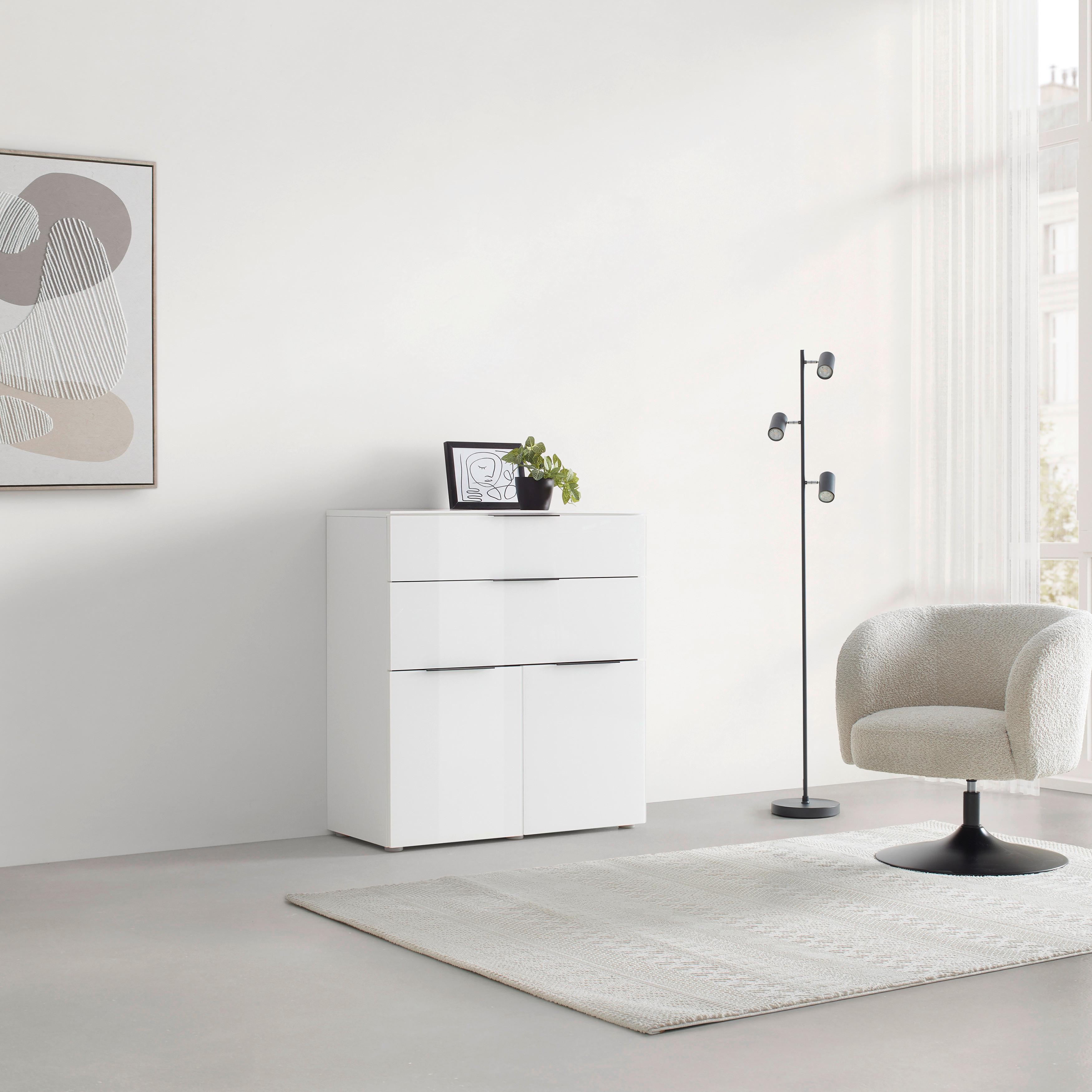 KOMODA VELARIS -EXKLUSIV- - šedá/bílá, Moderní, kov (90/98/40,5cm) - Mömax