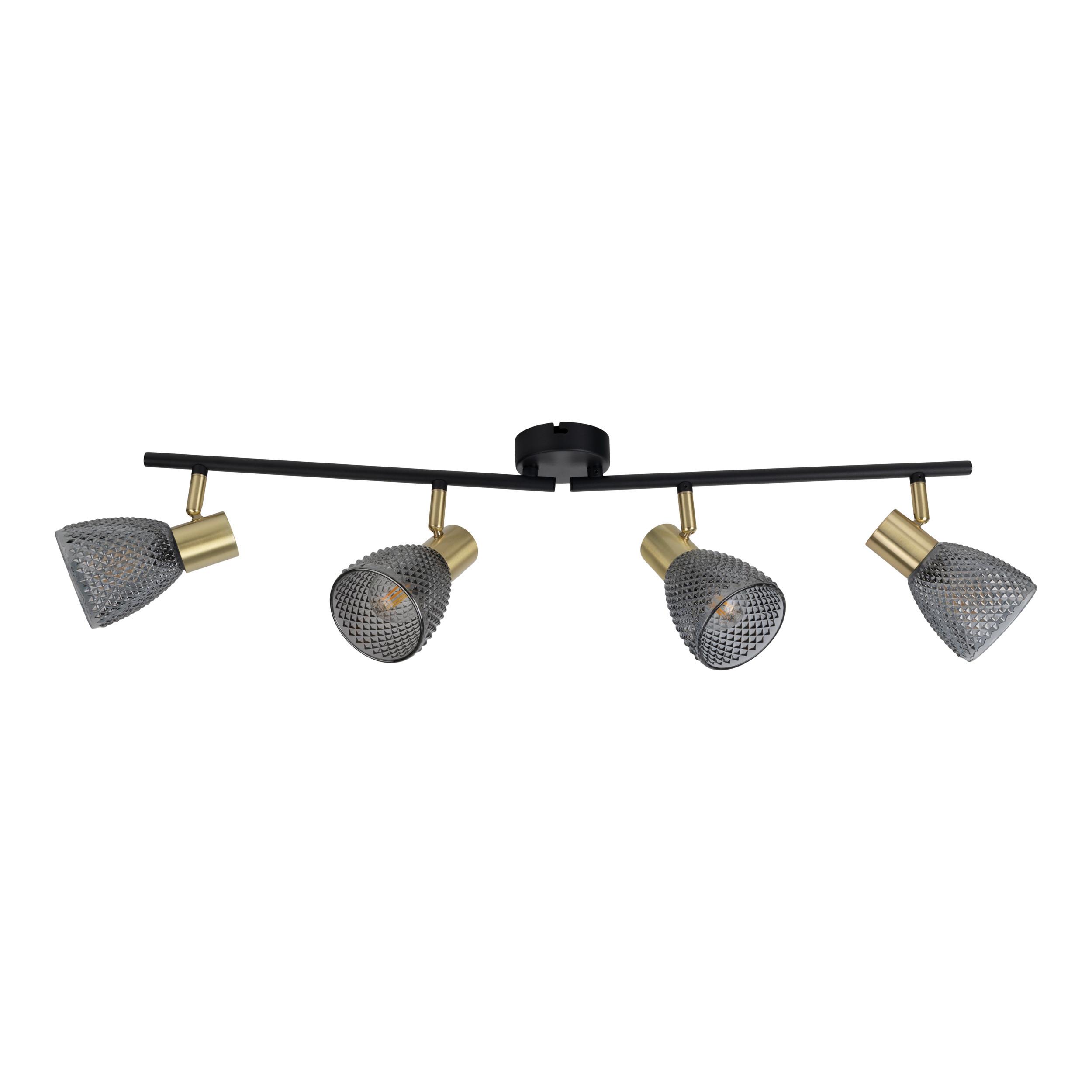 Deckenstrahler Exkl. 4x E14, 40w - Schwarz, LIFESTYLE, Glas/Metall (76/19cm) - Näve