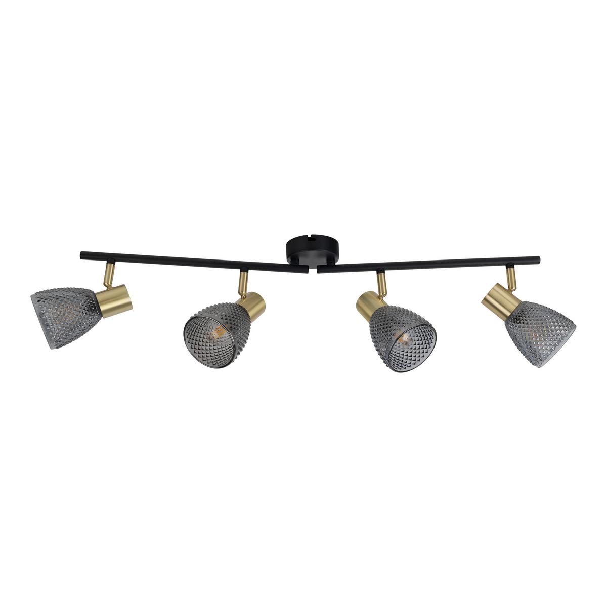 Deckenstrahler Exkl. 4x E14, 40w - Schwarz, LIFESTYLE, Glas/Metall (76/19cm) - Näve