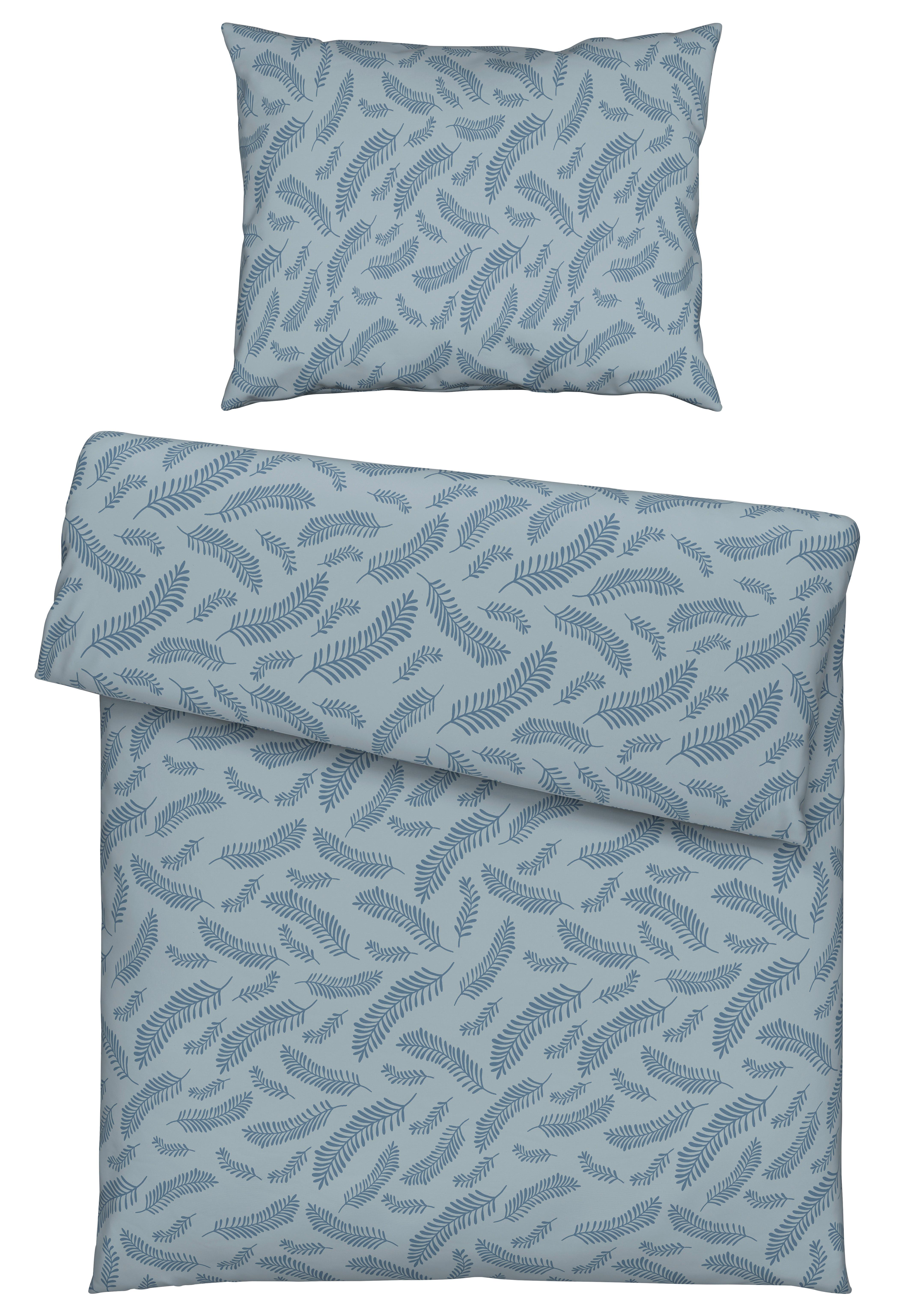 Povlečení Ferns, 70/90 140/200cm - modrá, Moderní, textil (140/200cm) - Mömax