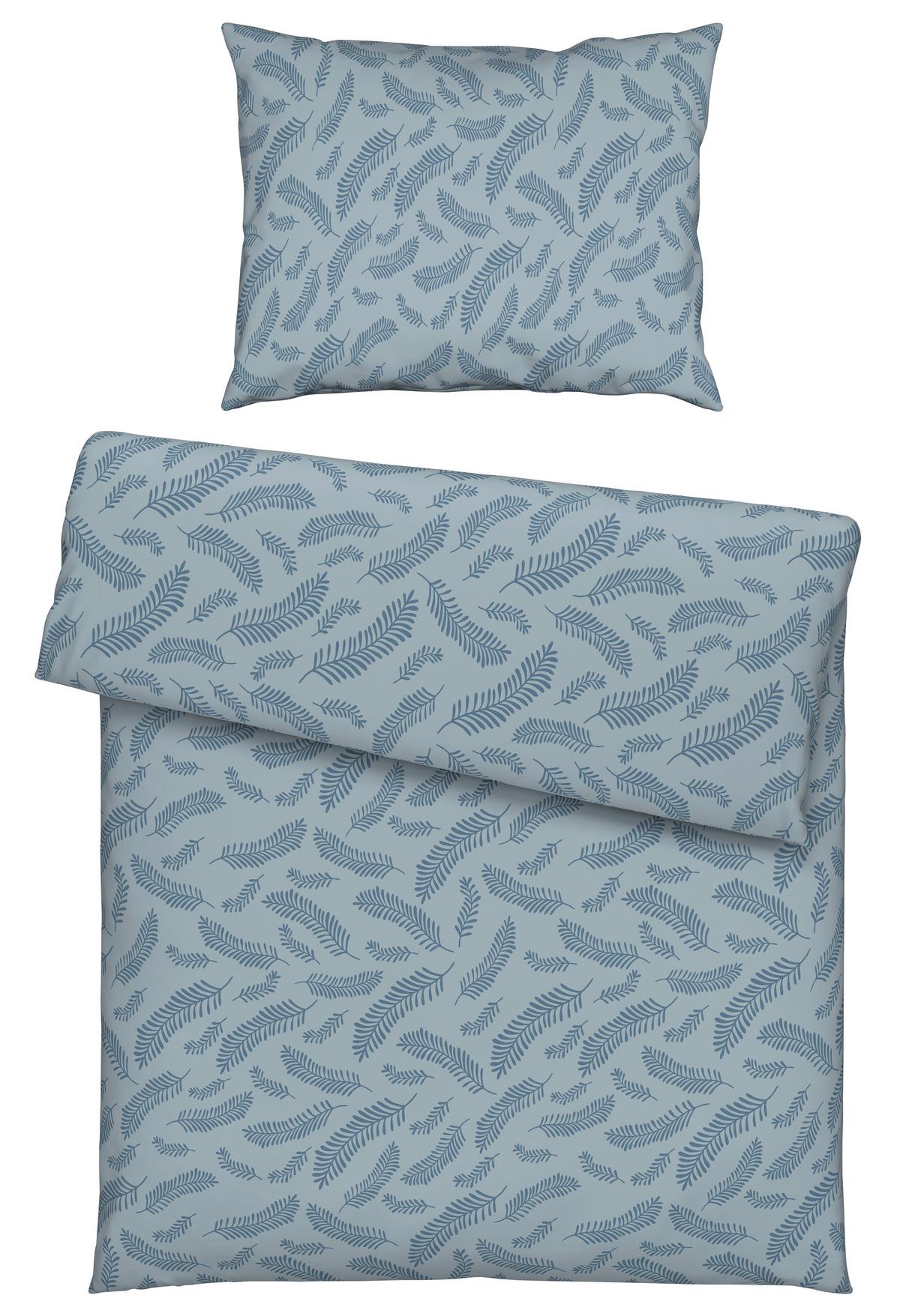 Povlečení Ferns, 70/90 140/200cm - modrá, Moderní, textil (140/200cm) - Mömax
