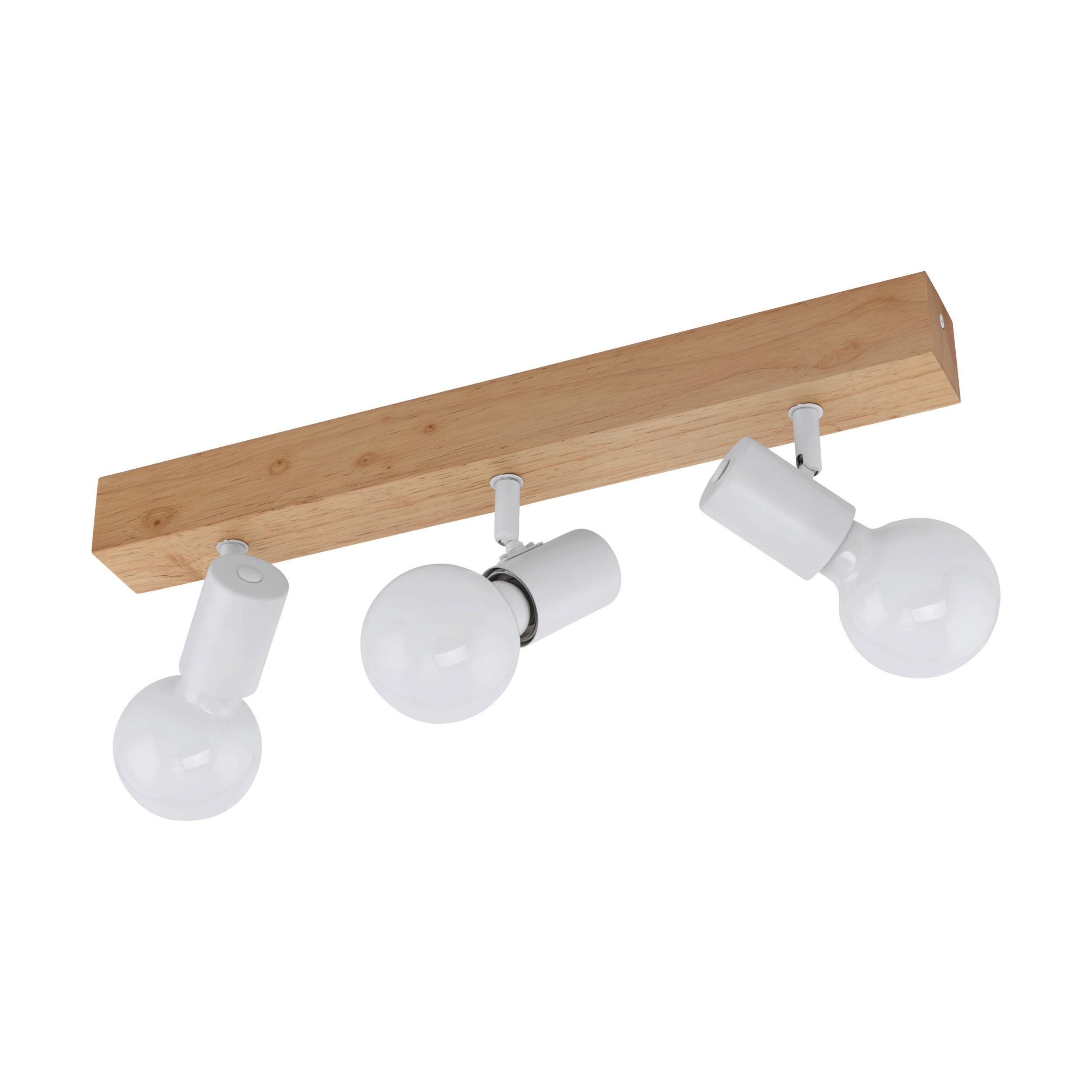Strahler Townshend 3-Flammig verstellbar L: 48 cm - Eichefarben/Weiß, Design, Holz/Metall (5/48cm) - Eglo