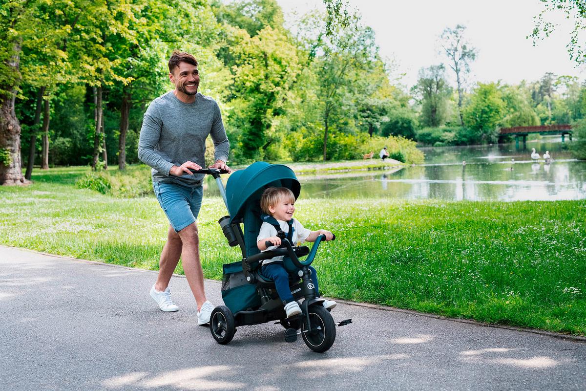 Dreirad Easytwist 5-in-1 Grau, B/h/t: 34x107x122cm - Grau, Basics, Kunststoff/Textil (34/107/122cm) - Kinderkraft