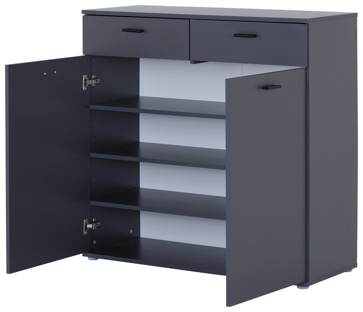 Schuhschrank Daniela Anthrazit 2-Türig B: 100 cm - Anthrazit, MODERN, Holzwerkstoff (100/100/40cm)