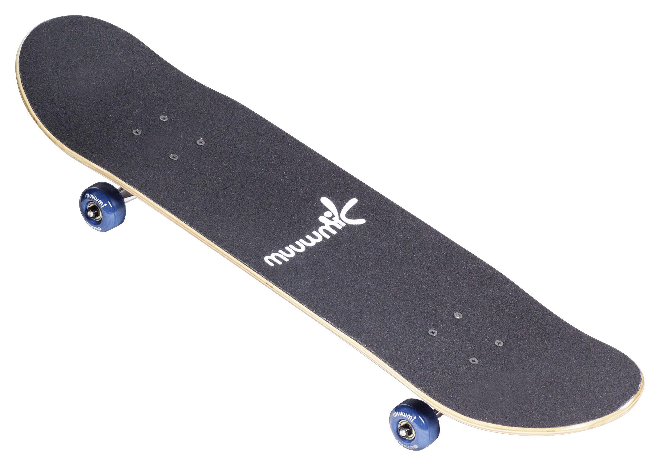 Skateboard Abec-5 Blau/Weiß, L: 79cm, mit Rucksack - Blau/Weiß, Basics, Holz (79/20/11,5cm)
