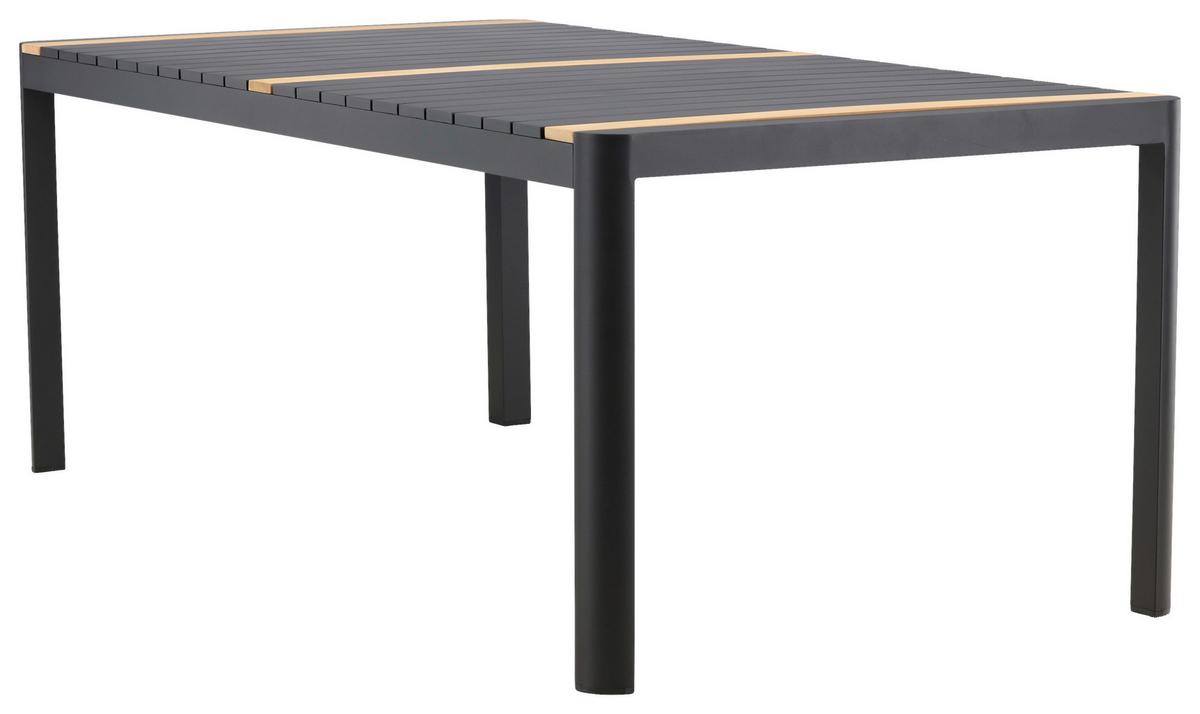 Gartentisch Togo Teakholz/metall L 100 Cm - Schwarz, KONVENTIONELL, Holz/Metall (100/75/200cm) - Gardenson