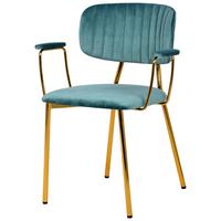 Stuhl-Set Giselle 225 mint - Goldfarben/Mintgrün, Design, Kunststoff/Metall (63/80/51cm) - Kayoom