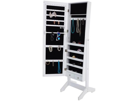 Schmuckschrank Lisi B: 43cm mit Spiegeltür und Inneneinteilung - Weiß, MODERN, Glas/Holzwerkstoff (43/146/41cm) Schmuckschrank Lisi B: 43cm mit Spiegeltür und Inneneinteilung - Weiß, MODERN, Glas/Holzwerkstoff (43/146/41cm)