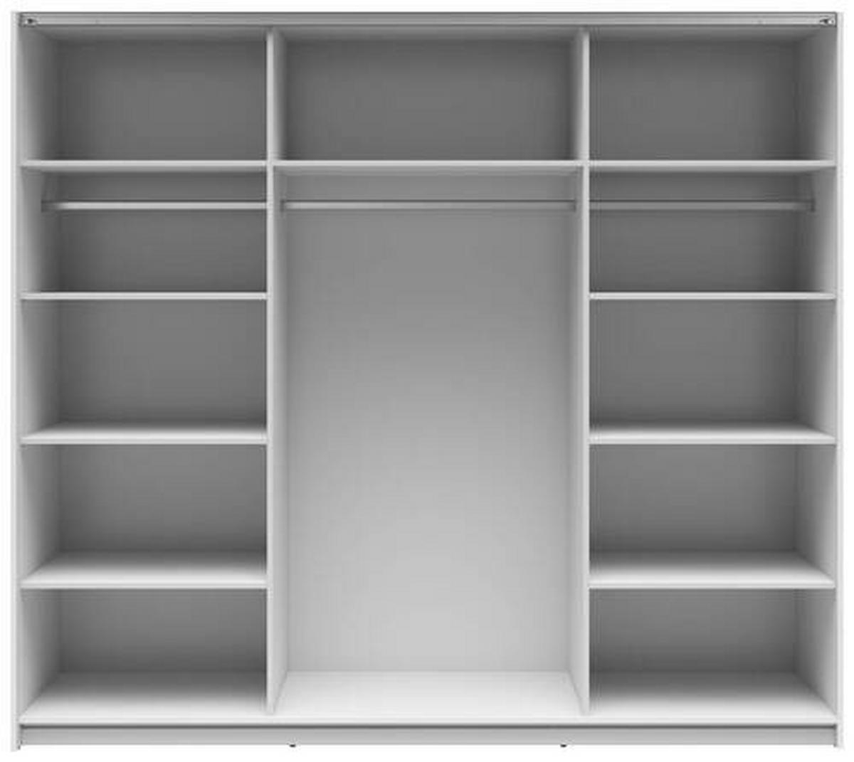 Tolóajtós Szekrény Tetrix 220/195 Cm - magasfényű fehér, Modern, faalapú anyag (220/195,5/60cm) - MID.YOU
