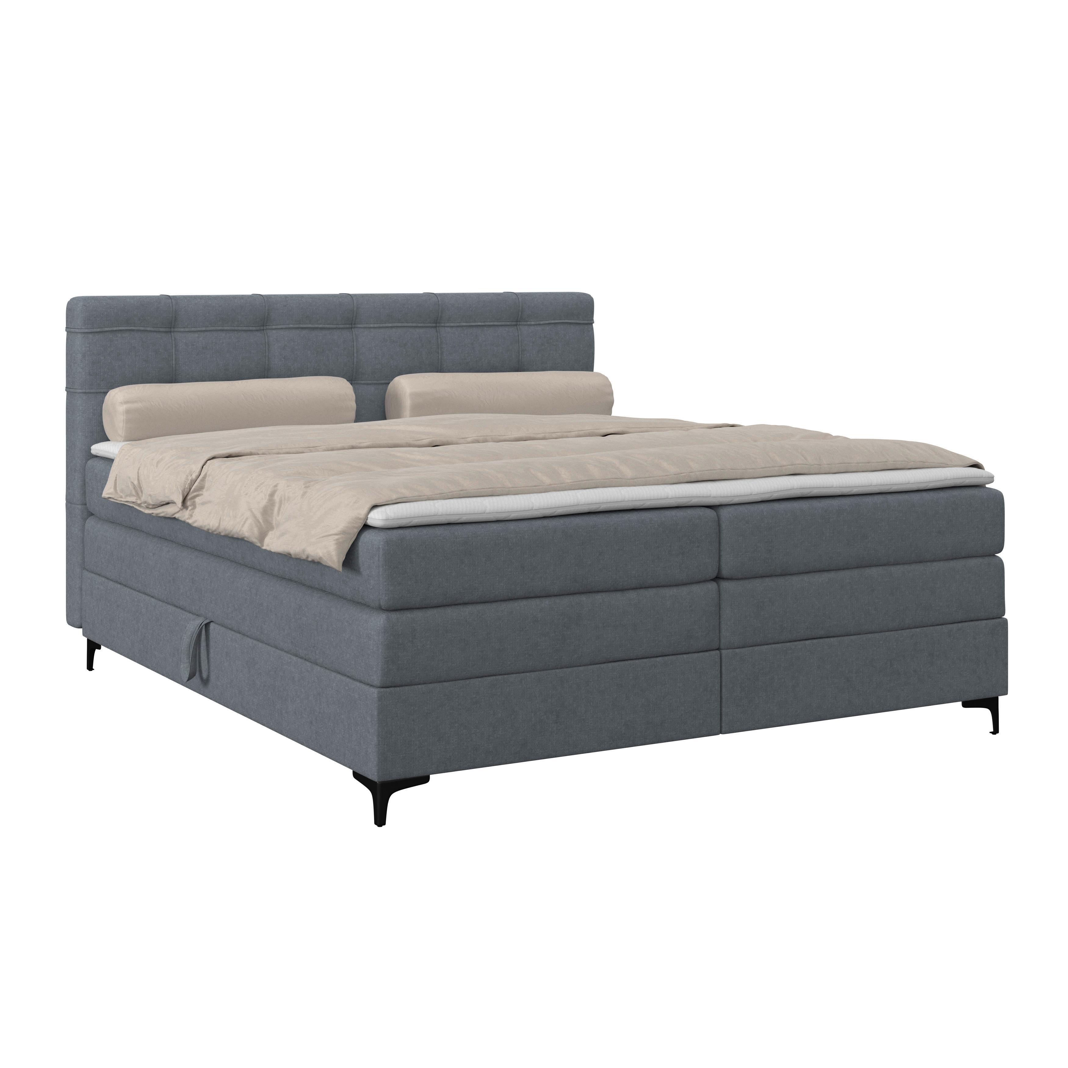 Boxspringbett MITTO Blaugrau 160x200 cm