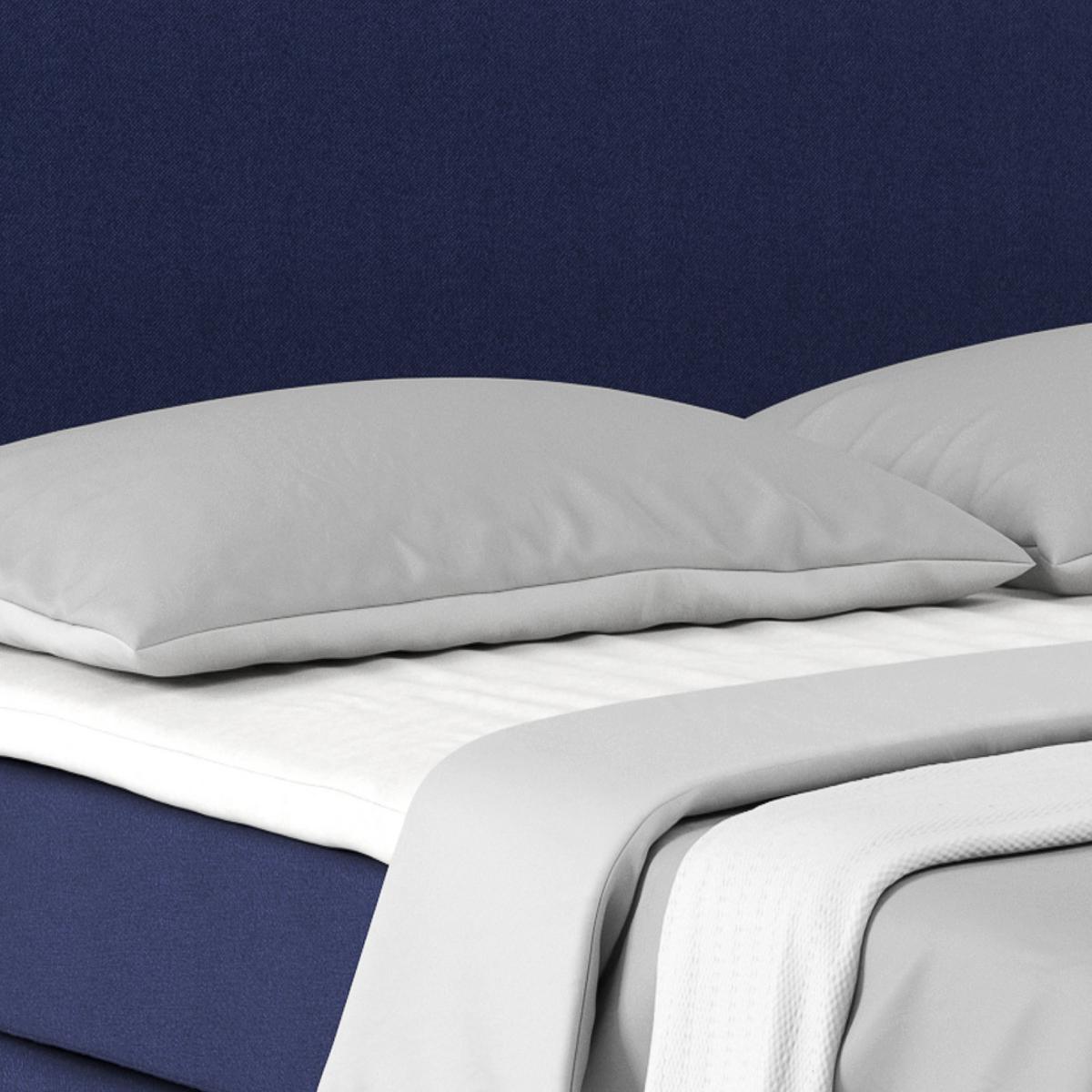 Postel Boxspring NERO 160x200 cm, modrá - barvy chromu/tmavě modrá, Konvenční, kov/textil (160/200cm)