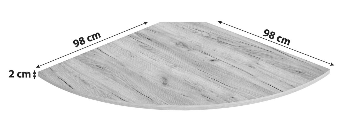 Rohová spojovacia doska PROFI - farba duba, Modern, kompozitné drevo (98/2/98cm) - Ondega