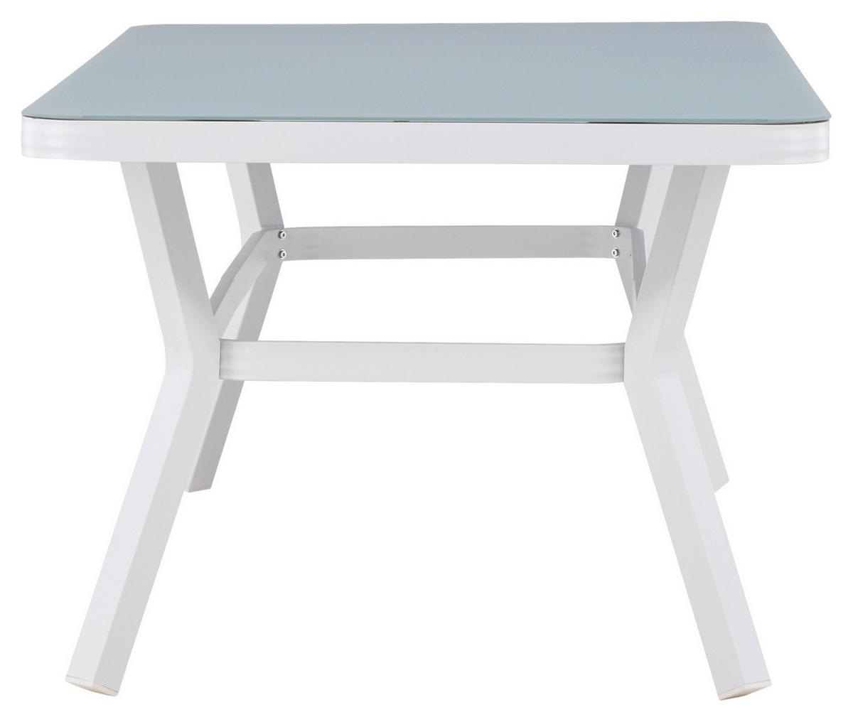 Gartentisch Virya - Weiß, KONVENTIONELL, Stein/Metall (200/100/74cm) - Gardenson