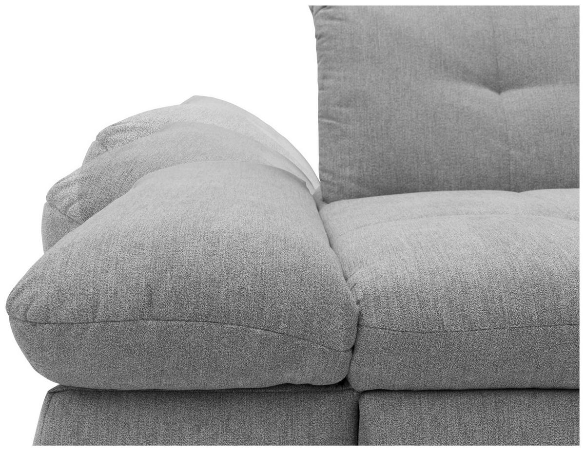 Ecksofa Mit Schlaffunktion Moric Grau Mikrofaser - Chromfarben/Grau, KONVENTIONELL, Textil (300/172cm) - MID.YOU