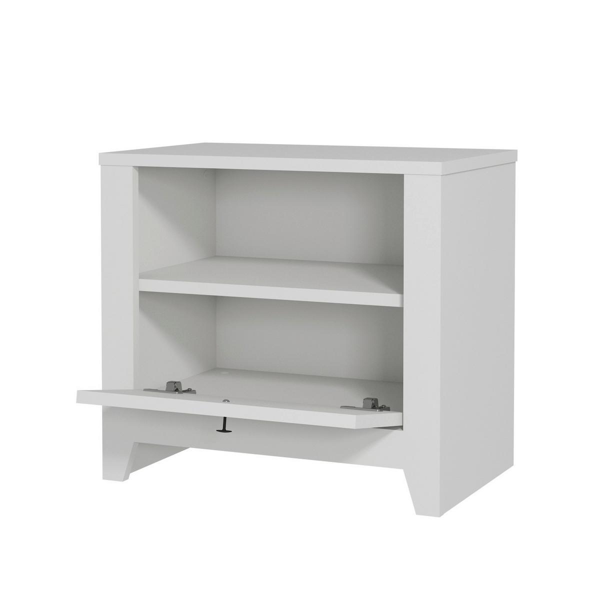 NACHTTISCH Bled Weiß B: 55cm - Weiß, Design, Holzwerkstoff (55/35/50cm) - Livetastic