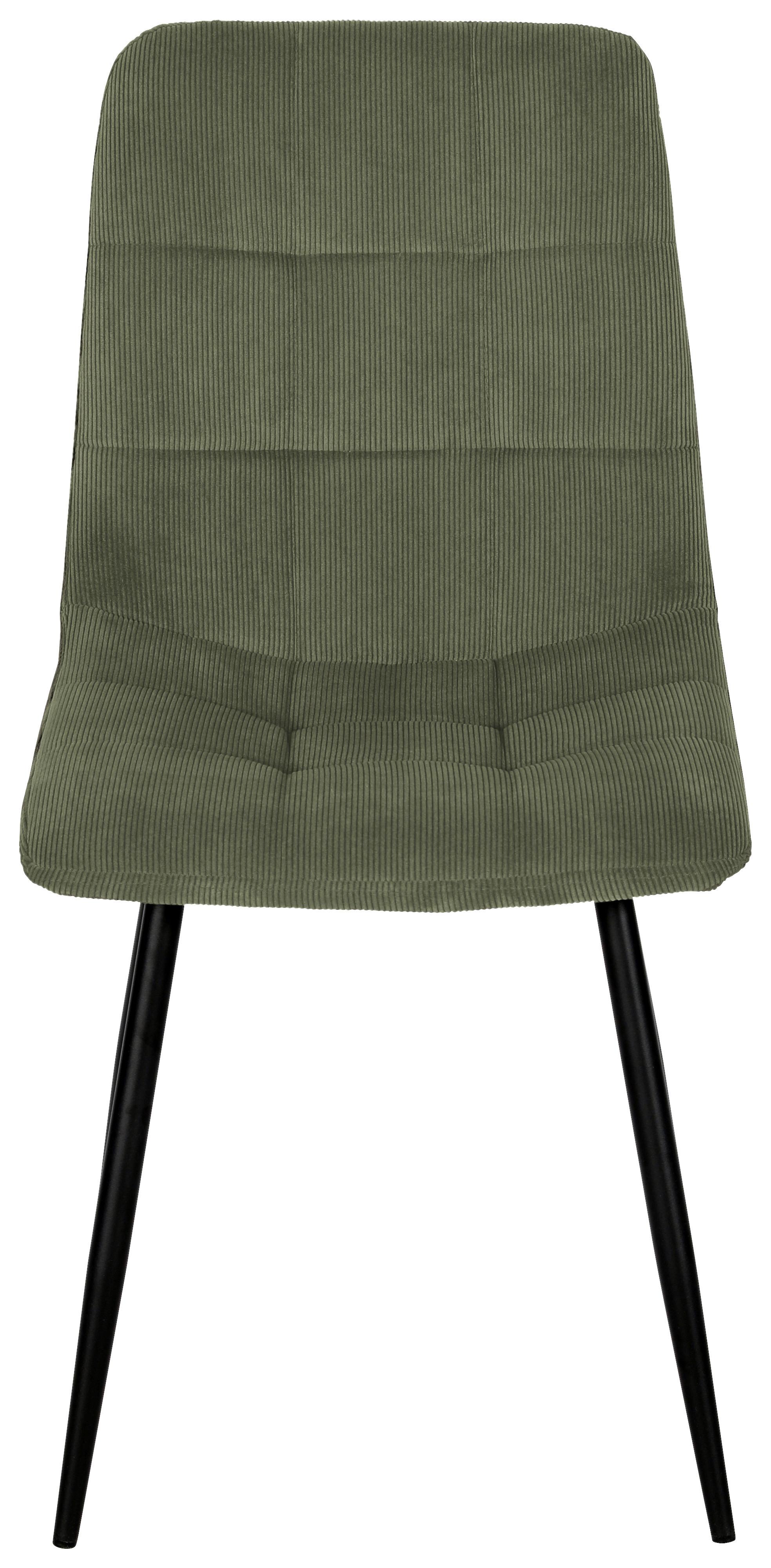 Stolička Nino, zelená - čierna/zelená, Modern, kov/drevo (45/88/54,5cm) - Based