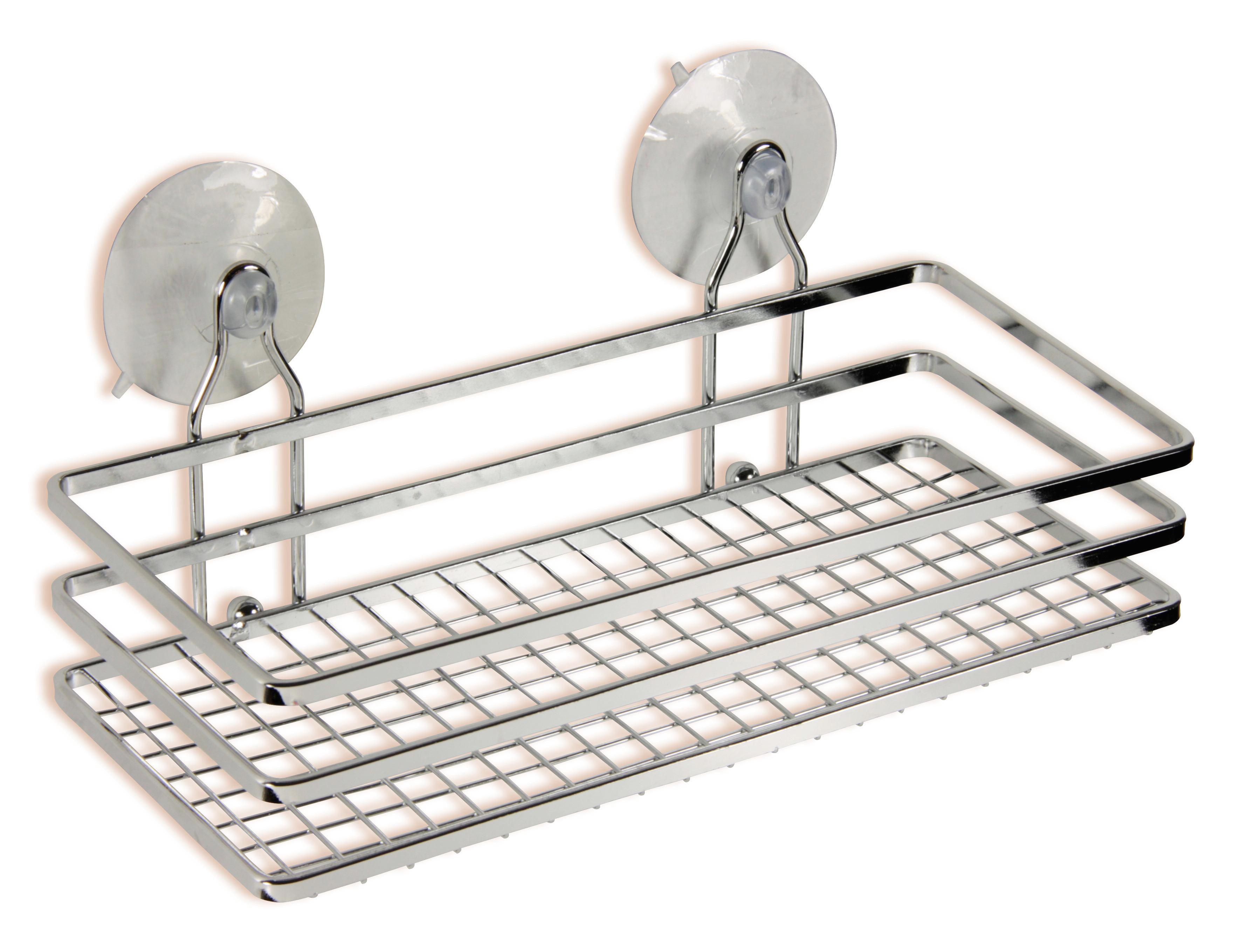 Duschregal Milano - Silberfarben, KONVENTIONELL, Metall (25/10/11,5cm) - Ombra