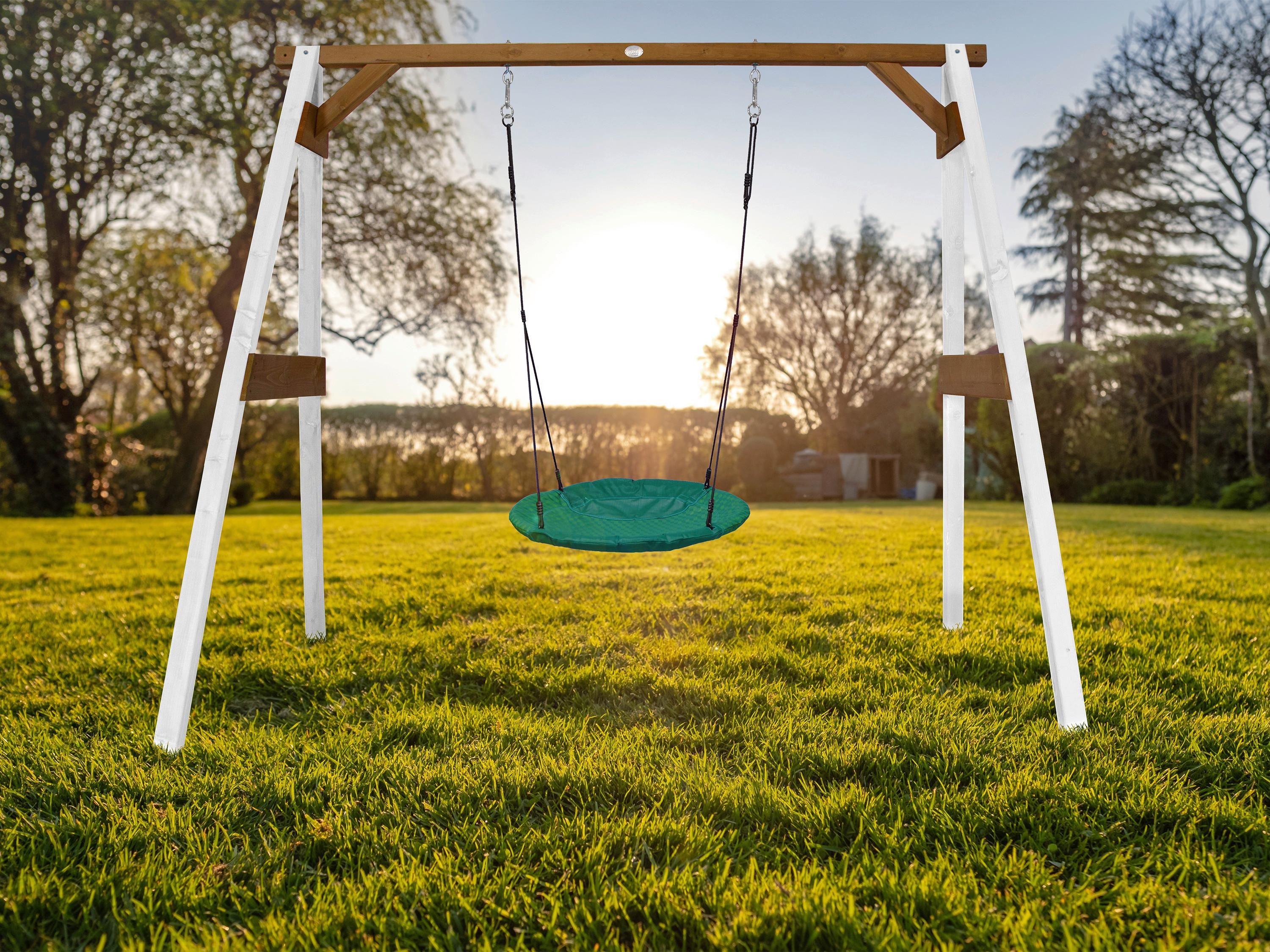 Nestschaukel A030.134.02 - Braun/Weiß, KONVENTIONELL, Holz/Kunststoff (254/207/160cm) - Ambia Garden