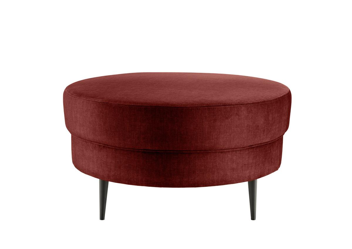 Hocker Pistaccio Koralle Velours, D: 80 Cm - Koralle/Schwarz, MODERN, Textil (80/43cm) - Livetastic