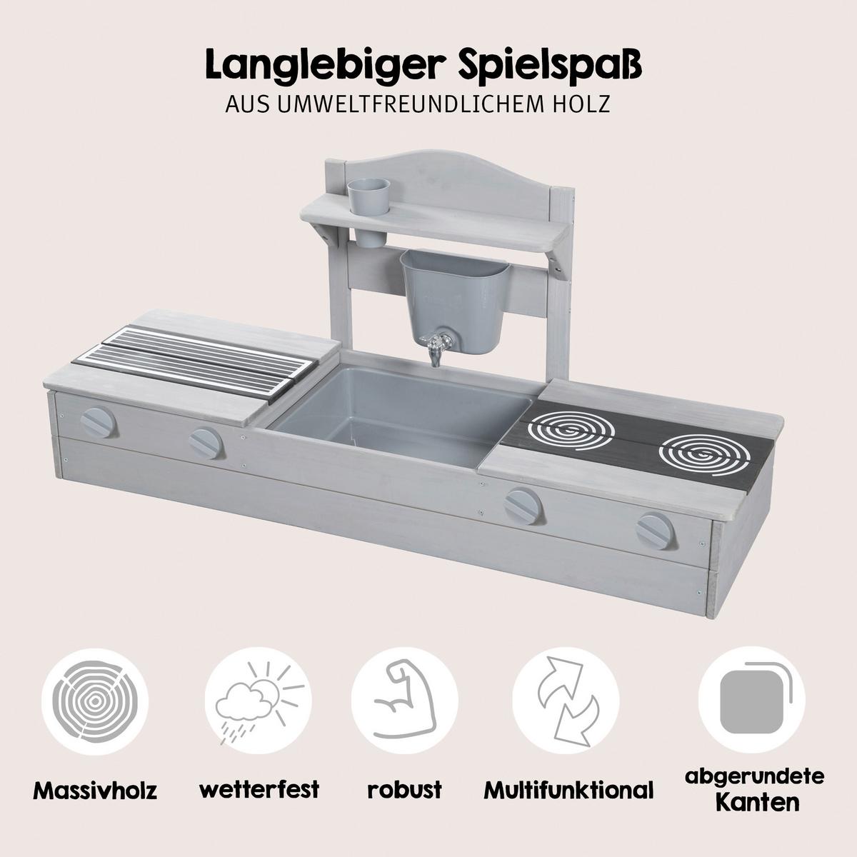 2in 1 Balkonsandkasten hellgrau - Hellgrau, Basics, Holz/Kunststoff (116/54/37cm)