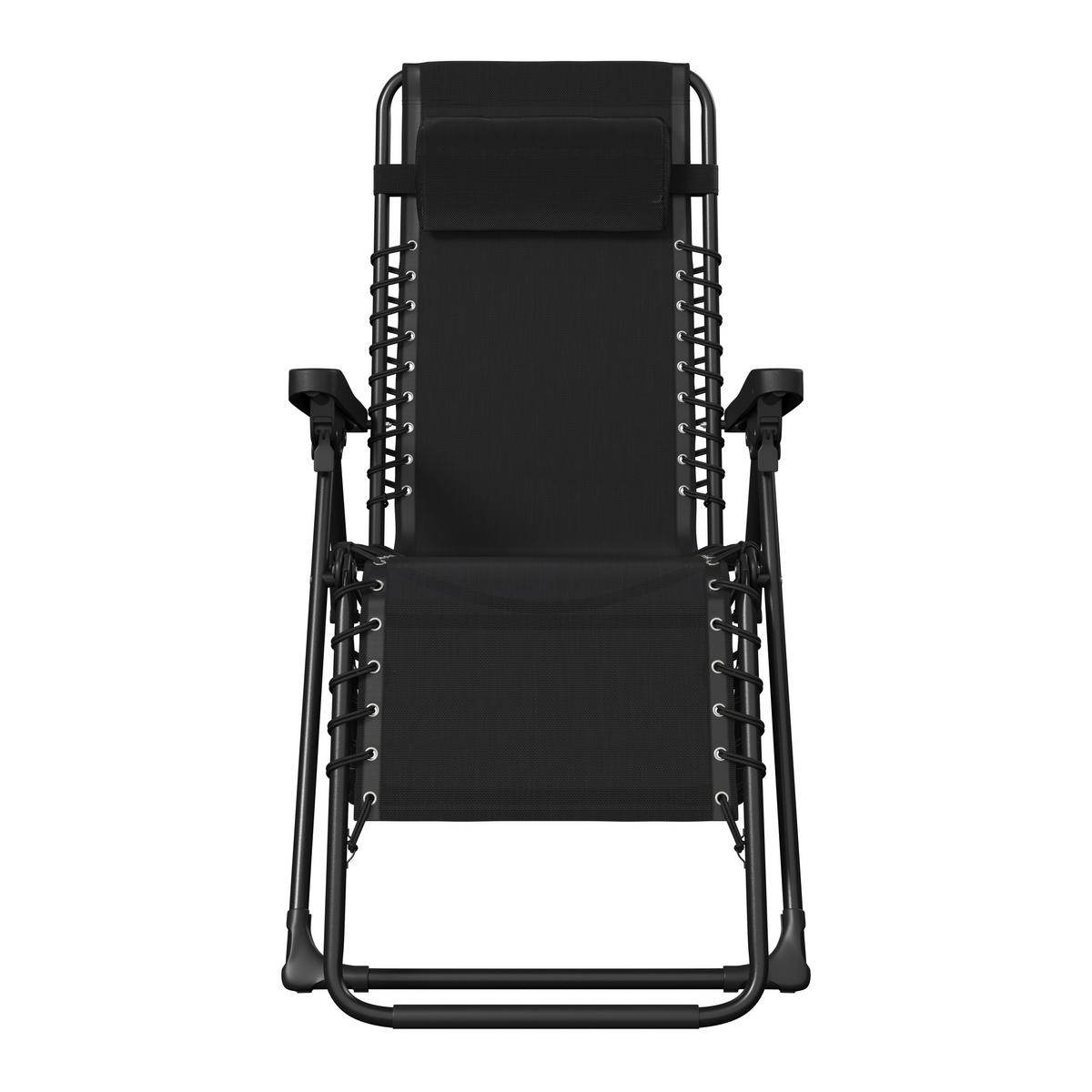 ZÁHRADNÉ KRESLO MARCEL - čierna, Basics, kov/textil (63,5/108/159cm) - Mömax