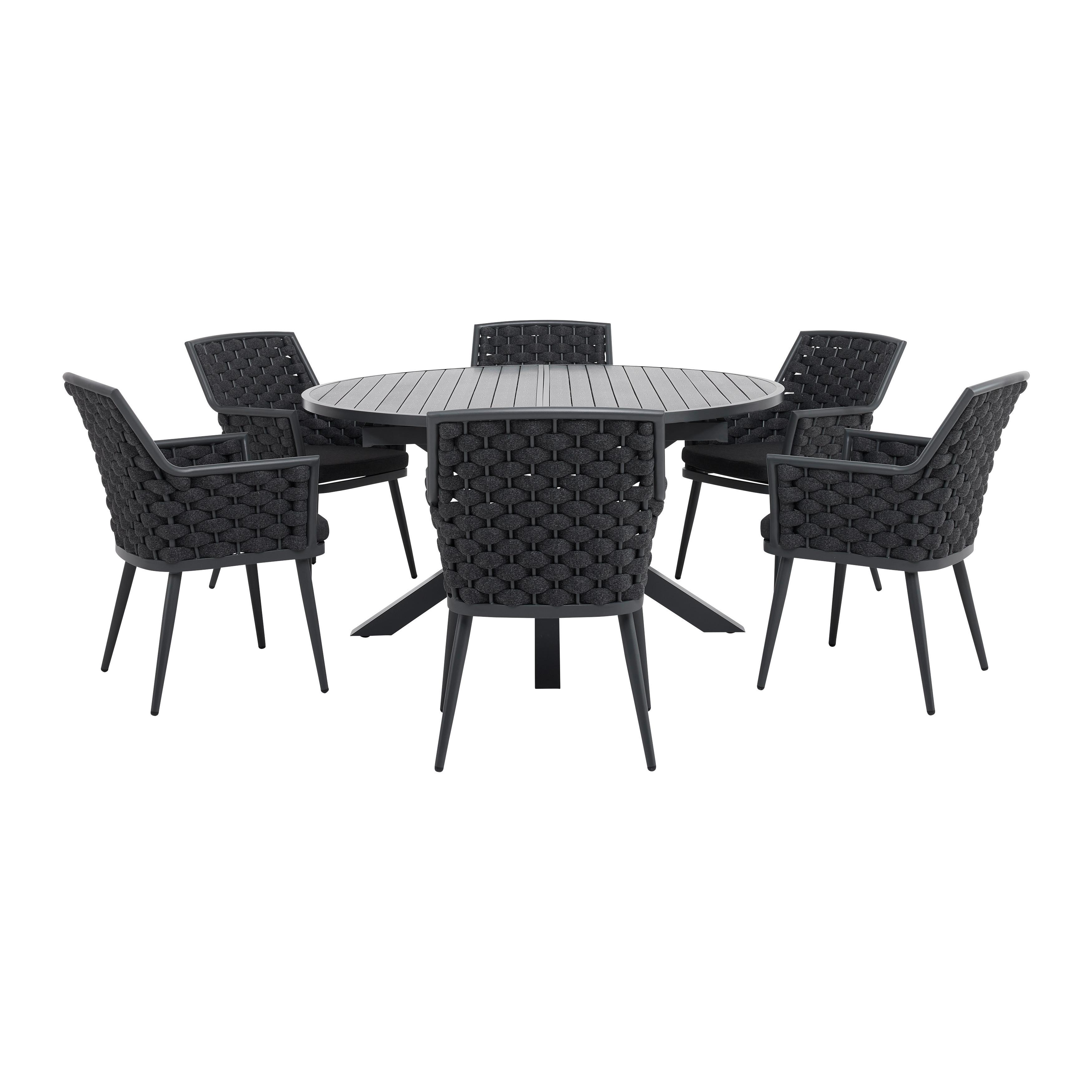 Zahradní Sada Santino Tmavě Šedá - tmavě šedá, Moderní, kov/textil - Bessagi Garden
